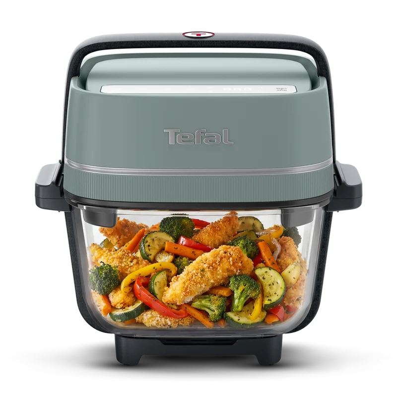 Tefal Crisp & Go Portable Glass Air Fryer Eucalyptus